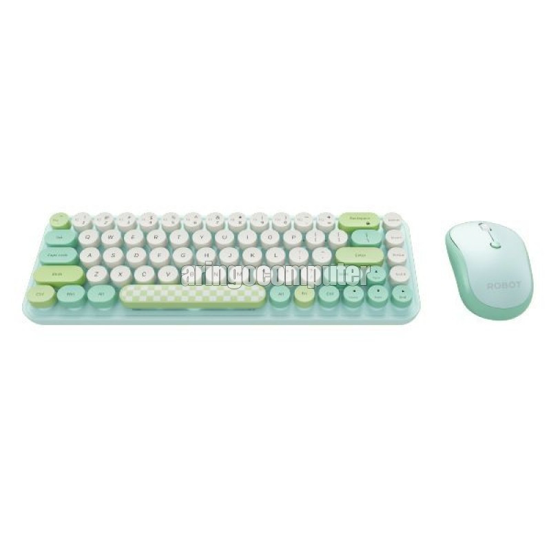 คีย์บอร์ด Robot KM3600 + MOUSE GREEN-COLORFULL