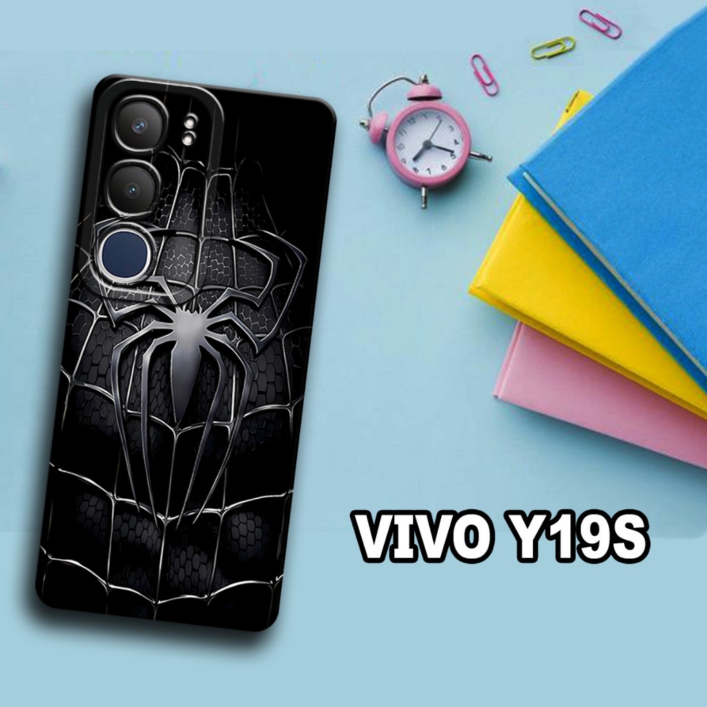CC14/ ยืดหยุ่นยาง softcase สําหรับ vivo y19s/spiderman ตัวอักษร Motif/vivo y19s case/vivo y19s softc