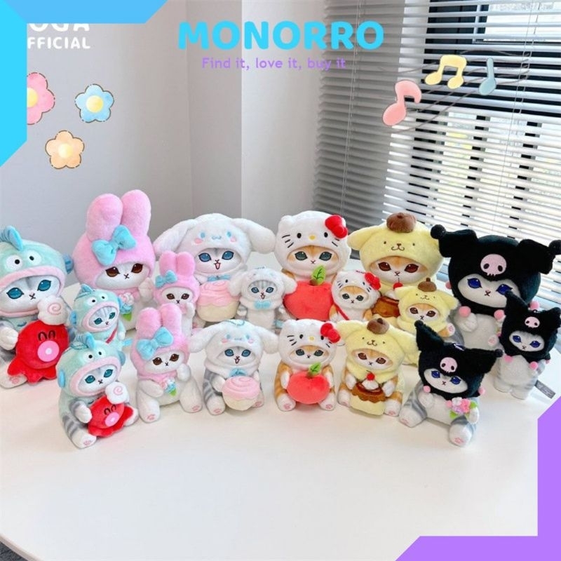 GANTUNGAN Sanrio x Mofusand พวงกุญแจตุ๊กตา Mofusand ตุ๊กตา Sanrio Mofusand ที่แขวนกระเป๋า
