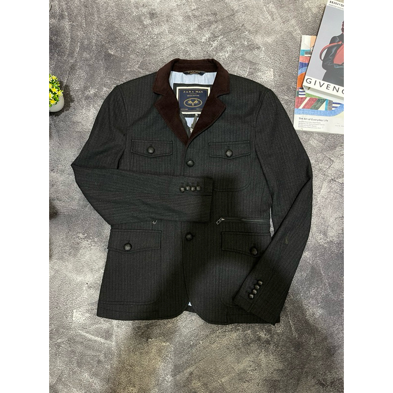 Superman blazer tartan jacket elbow casual m