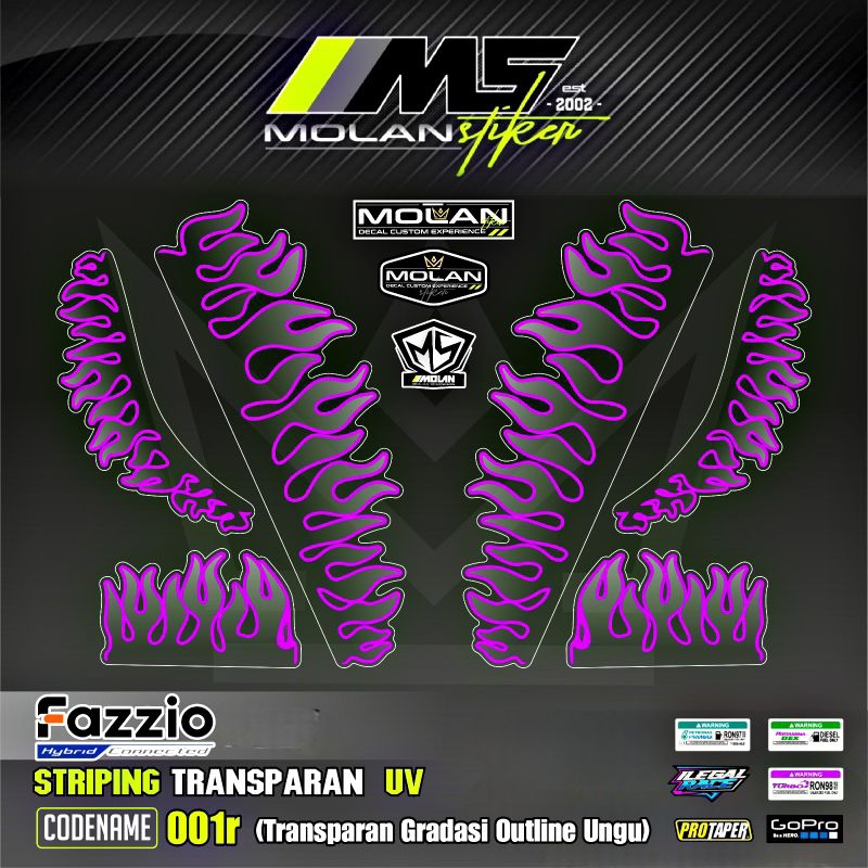 UNGU Decal สติกเกอร์ Striping Variation โปร่งใส Uv Fazzio Api Fazzio Justin Bieber Fazzio JB Yamaha 