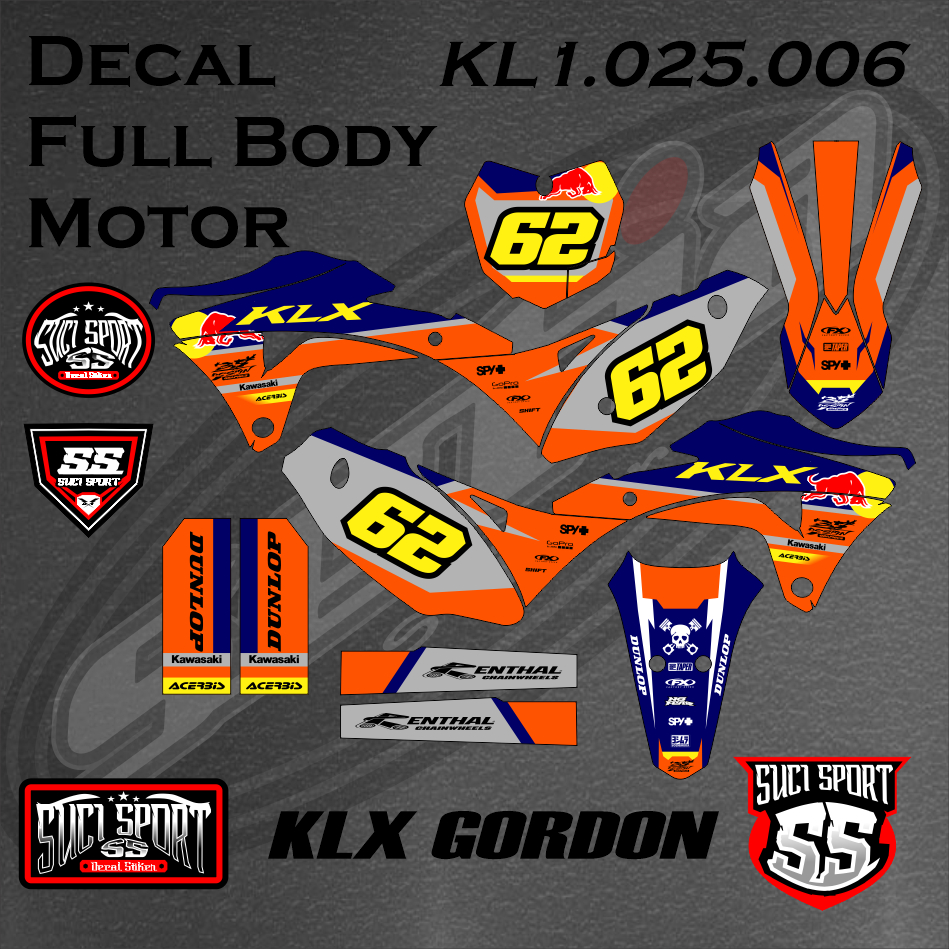สติ๊กเกอร์ DECAL KLX GORDON FULL BODY DECAL GORDON สติ๊กเกอร์ VARIATION KLX GORDON ฟรี REQUEST (KL.0