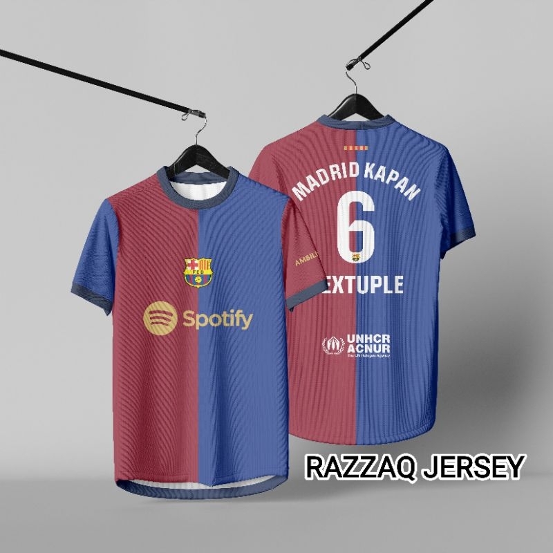 Madrid KAPAN VIRALL BARCELONA JERSEY SEXUPLE พิมพ์เต็มรูปแบบ