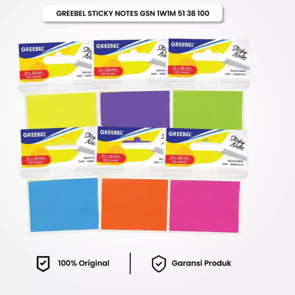 GREEBEL Sticky Notes SMALL/ 1 สี /GSN 1W1M 51 38 100