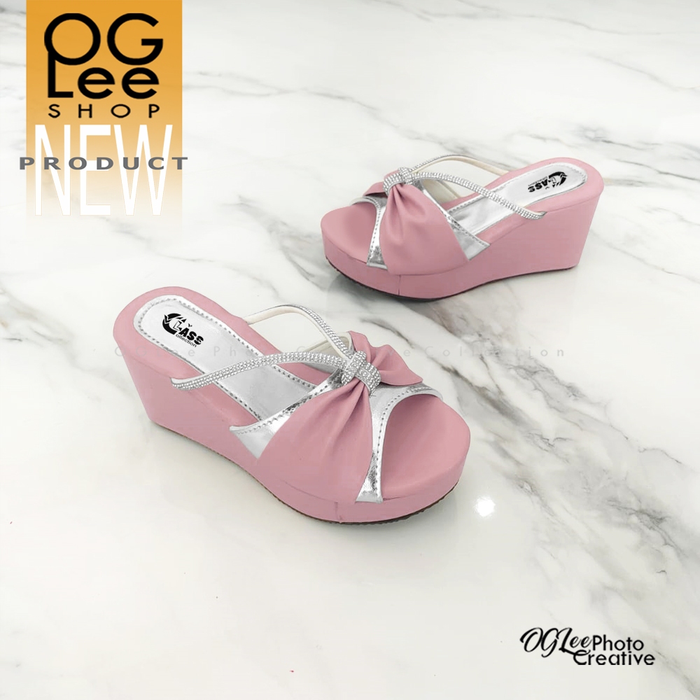 Oglee Shop รองเท้าแตะเด็กผู้หญิง รองเท้าส้นเตารีดเด็ก WB.07 Kokop Permata Glossy