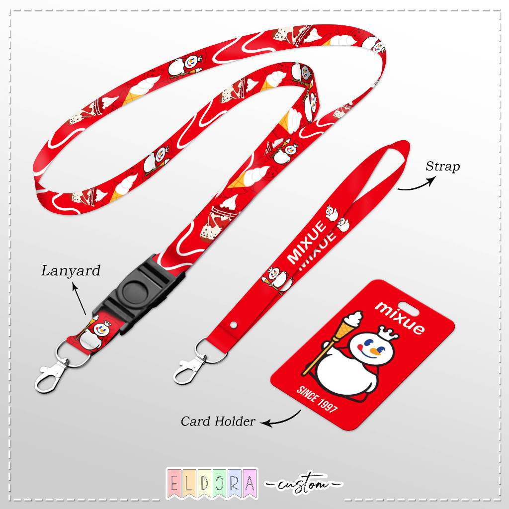 GANTUNGAN HP [LANYARD] Strap id card holder ชุดพวงกุญแจ Mixue - สายคล้องโทรศัพท์มือถือ - ที่ใส่การ์ด