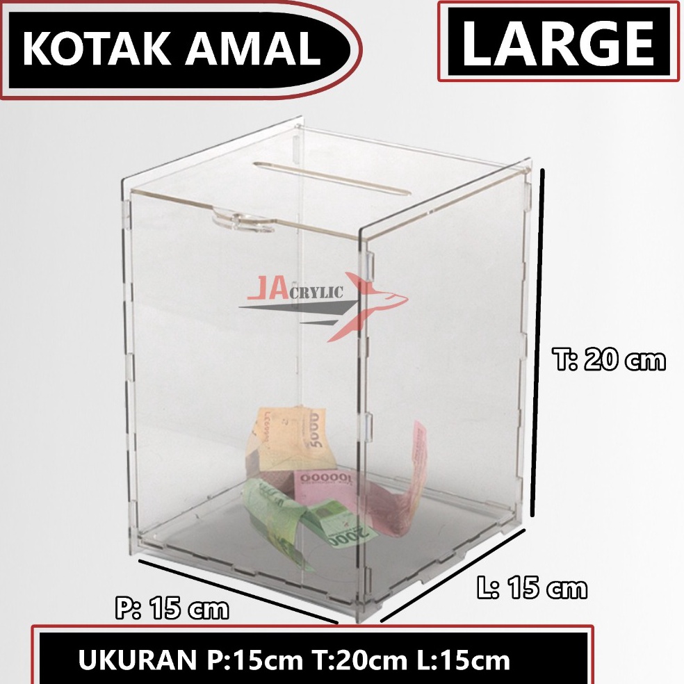 กล่องหวย Charity Box Saran Tips อะคริลิค