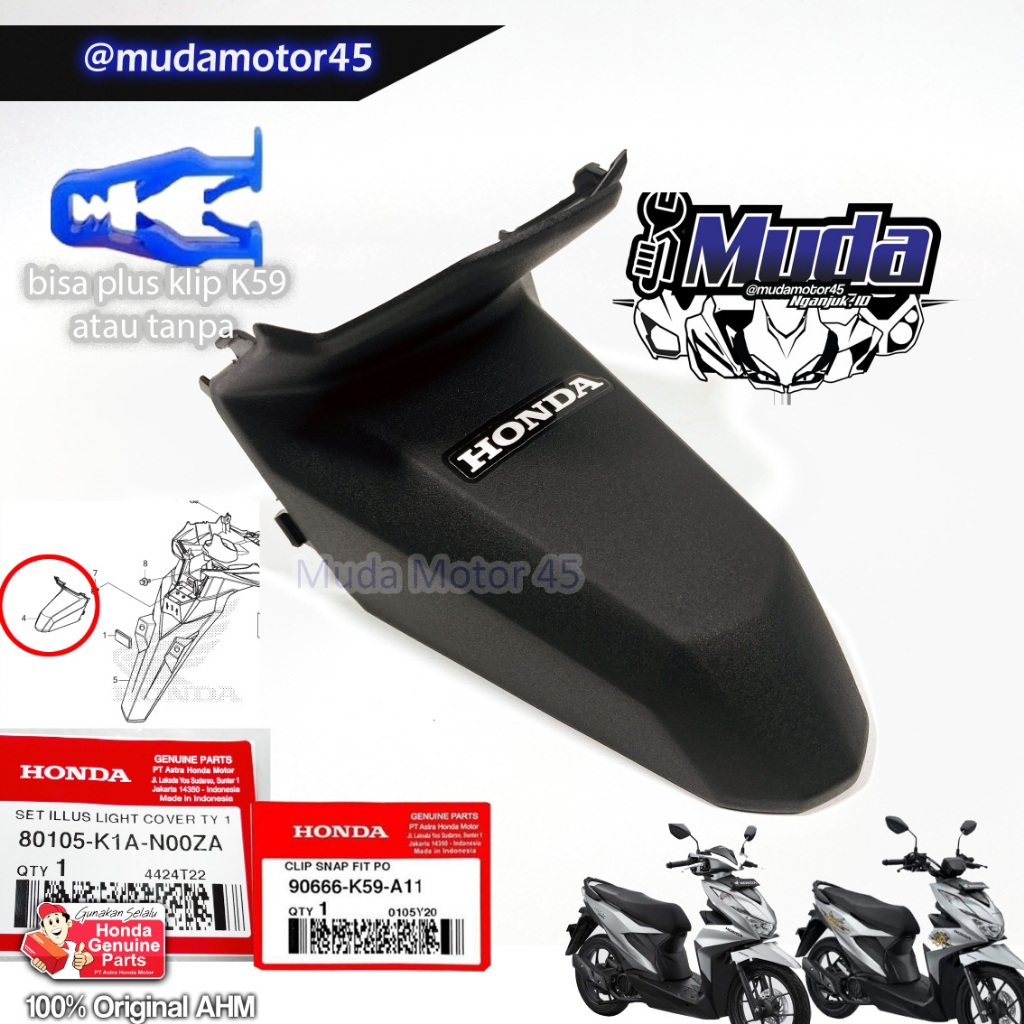 ฝาครอบหาง BEAT LED ESAF DELUXE STREET 2020 2022 ภายใต้ STOPLAMP 80115-80105-K1A-N00ZA BASE LICENSE L