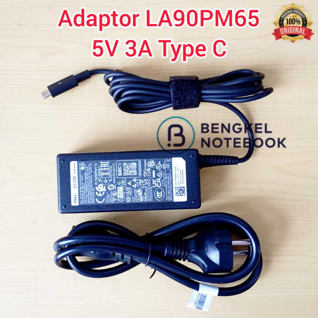 อะแดปเตอร์ชาร์จ LA90PM65 5V 3A 9V 3A 12V 3A 15V 3A 20V 3.25A 65W Type C