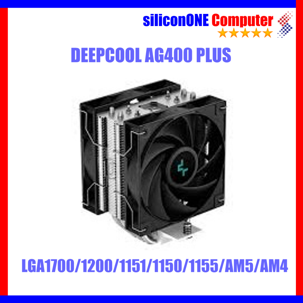 พัดลมคู่ Deepcool AG400 PLUS LGA1700 1200 115x AM4 AM5 CPU COOLER