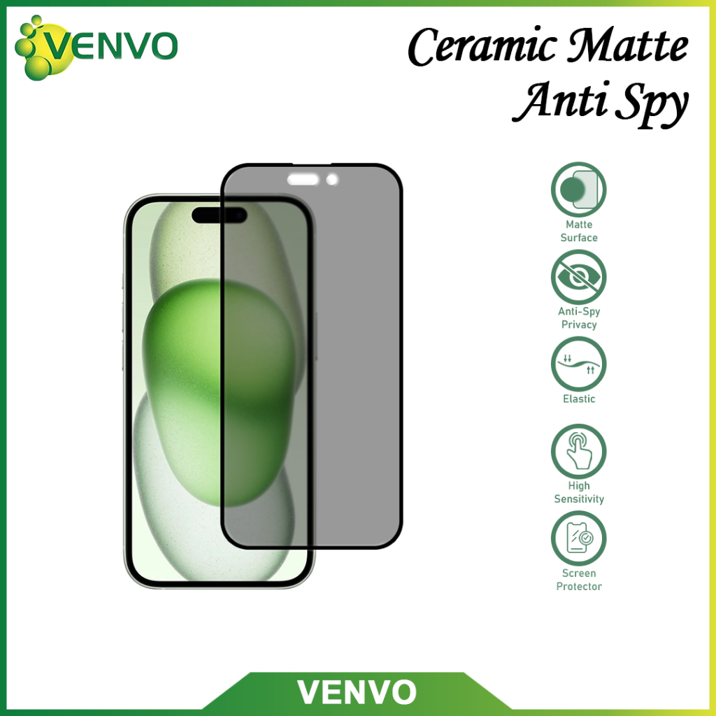 VENVO - เซรามิค Matte Anti Spy Oppo A76 A36 A96 F3 F7 F7 Pro F9 F9 Pro F11 F11 Pro K1 K3 R17 Pro Ren