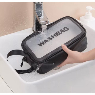 Tas Kosmetik WASHBAG Toiletry- Pouch Make-Up Travel Transparan Waterproof Tas Sabun Peralatan Mandi Travel