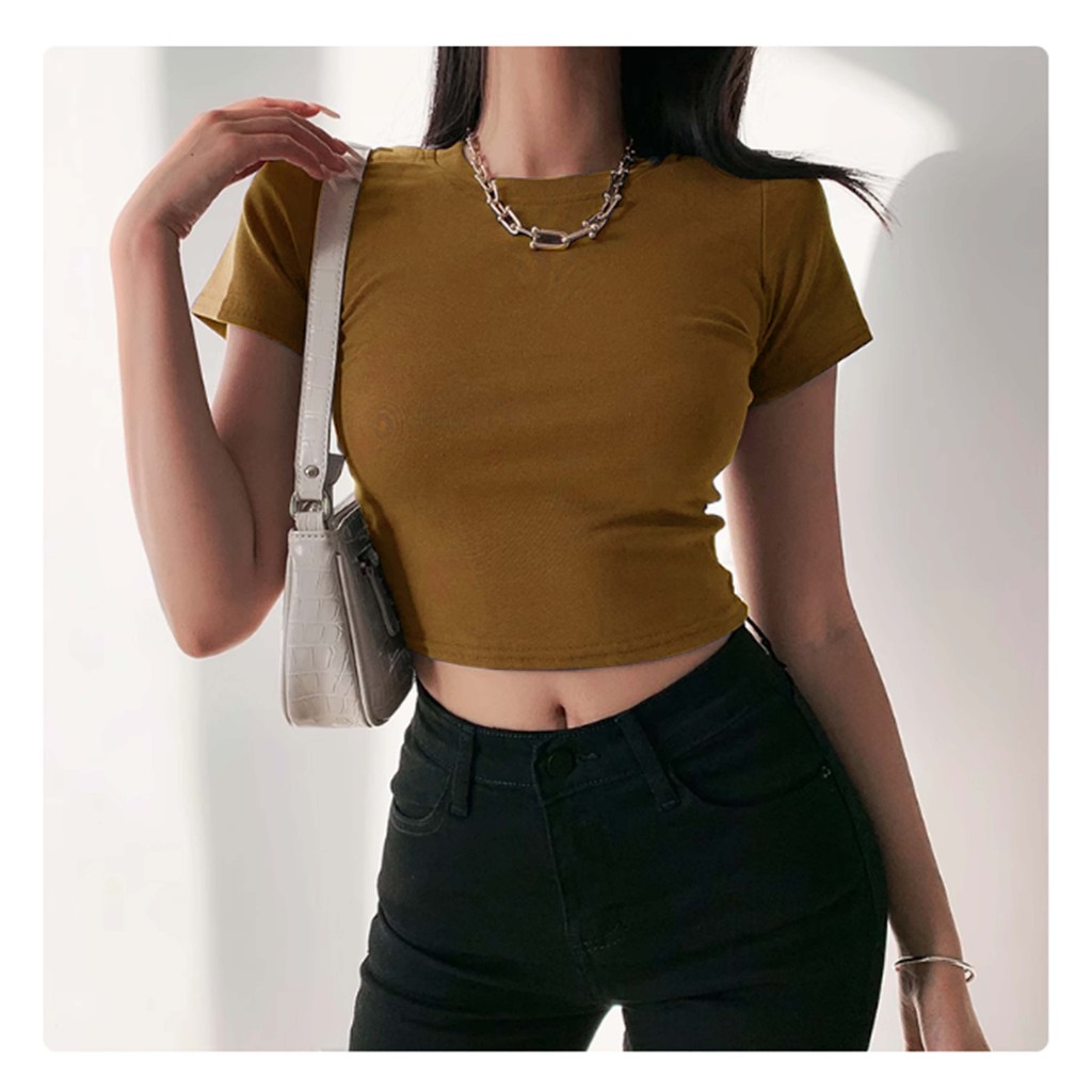 WOMENS CROP TOP เสื้อยืด / CROP TOP / เสื้อยืด CROP TOP / เสื้อครอปเกาหลี