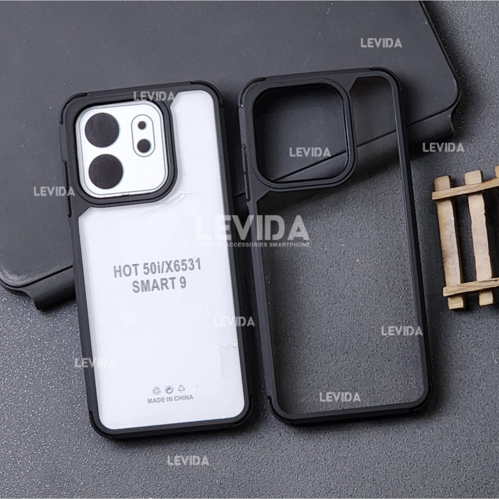 Infinix Hot 50I Infinix Smart 9 Infinix Smart 9 HD Case Crystal โปร่งใส/กรณี Hybrid กันกระแทก Clear 