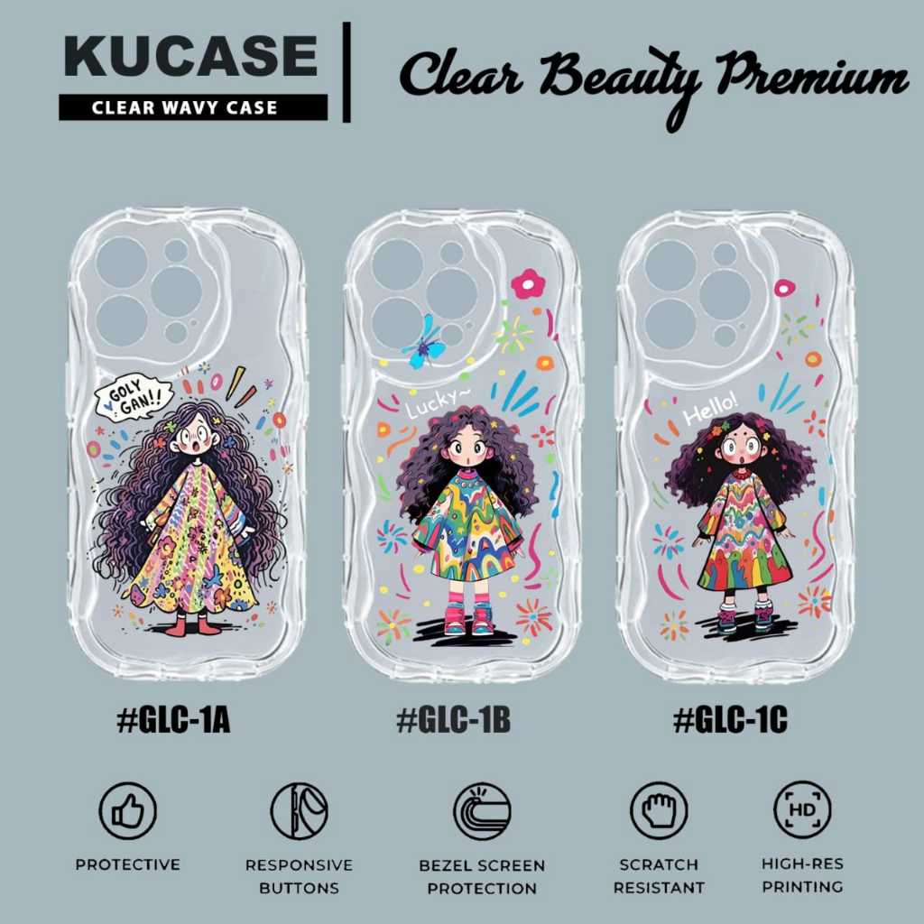 Melting Case Softcase ซิลิโคนใส Wave Clear Case Motif Image GLC-1 Iphone 16E Iphone 16 Plus Iphone 1