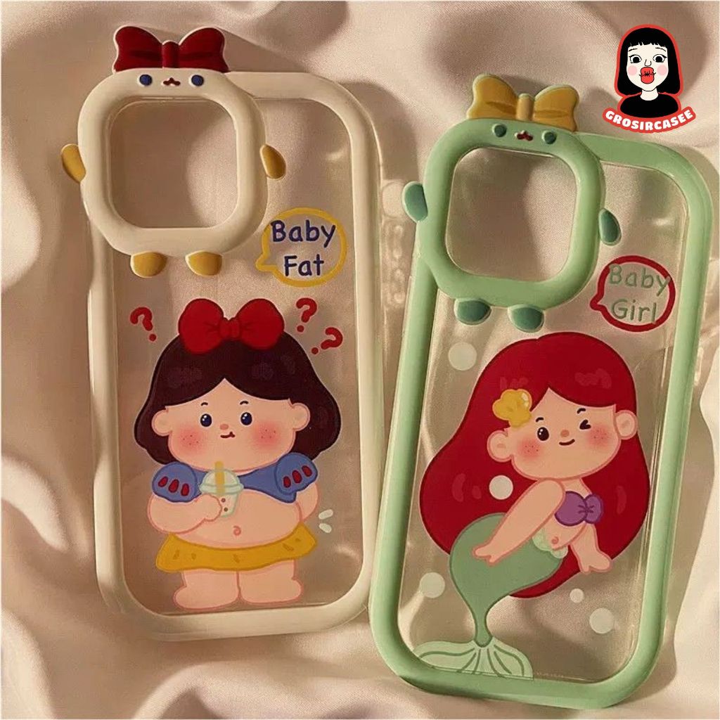 Princess Mermaid Ribbon Case oppo a15 a16 a55 a16k a17 a1k a31 2020 a38 4g a3s a53 a18 a57 2022 4g 5