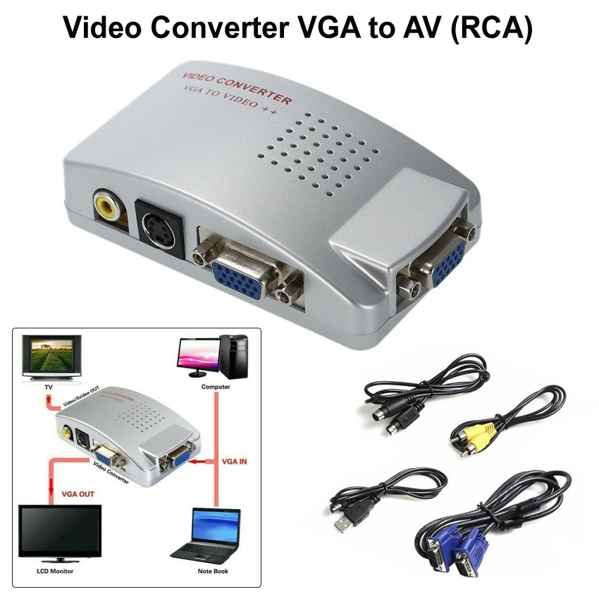 Video Converter PC พอร์ต VGA เป็นวิดีโอ RCA และ SVideo - Converter PC เป็นทีวี