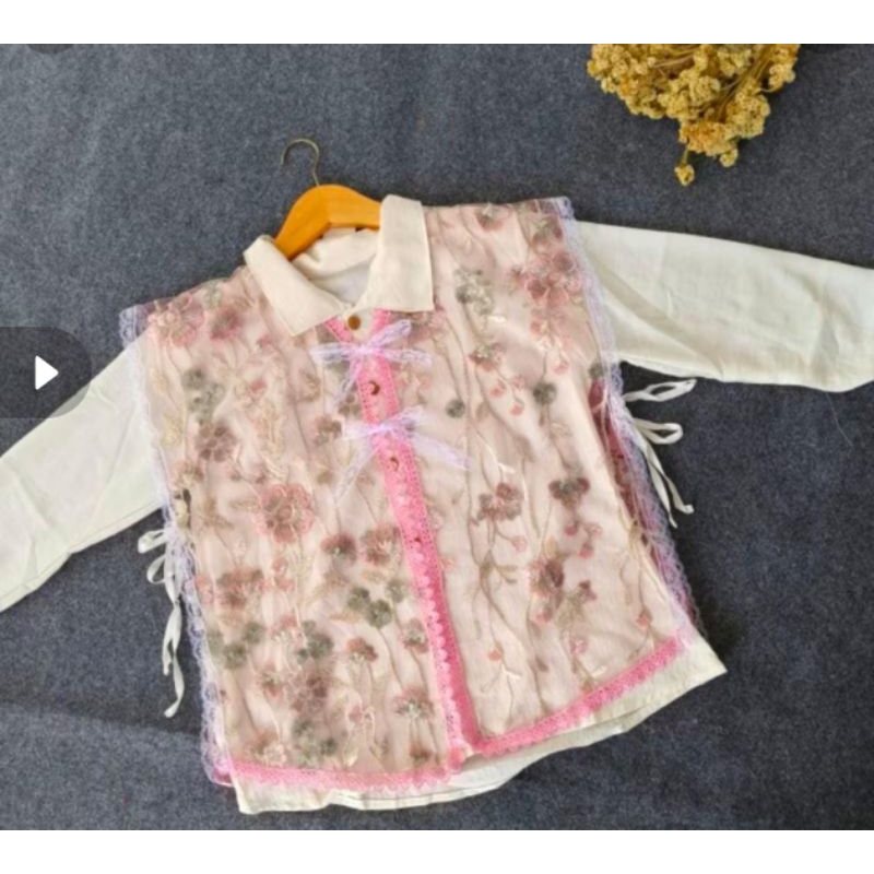 GARDENIA TILE BRUCADE VEST / PREMIUM GARDENIA BRUCADE VEST