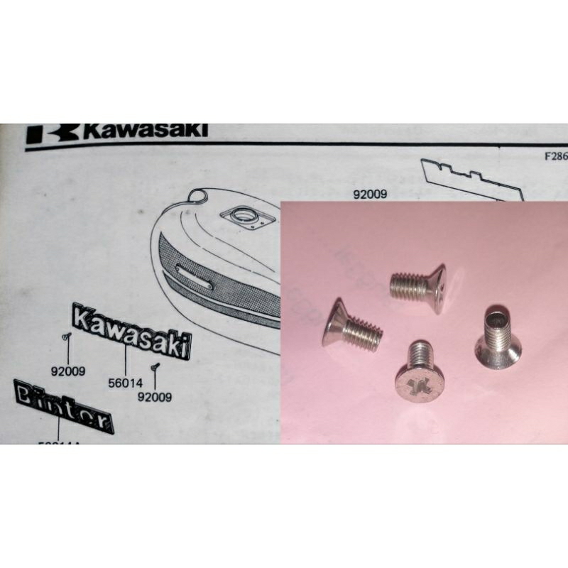 4 pcs สแตนเลสสตีลสกรูสําหรับ KAWASAKI G7 Binter KH100 GTO Binter Merzy CDI Platina ถังสัญลักษณ์