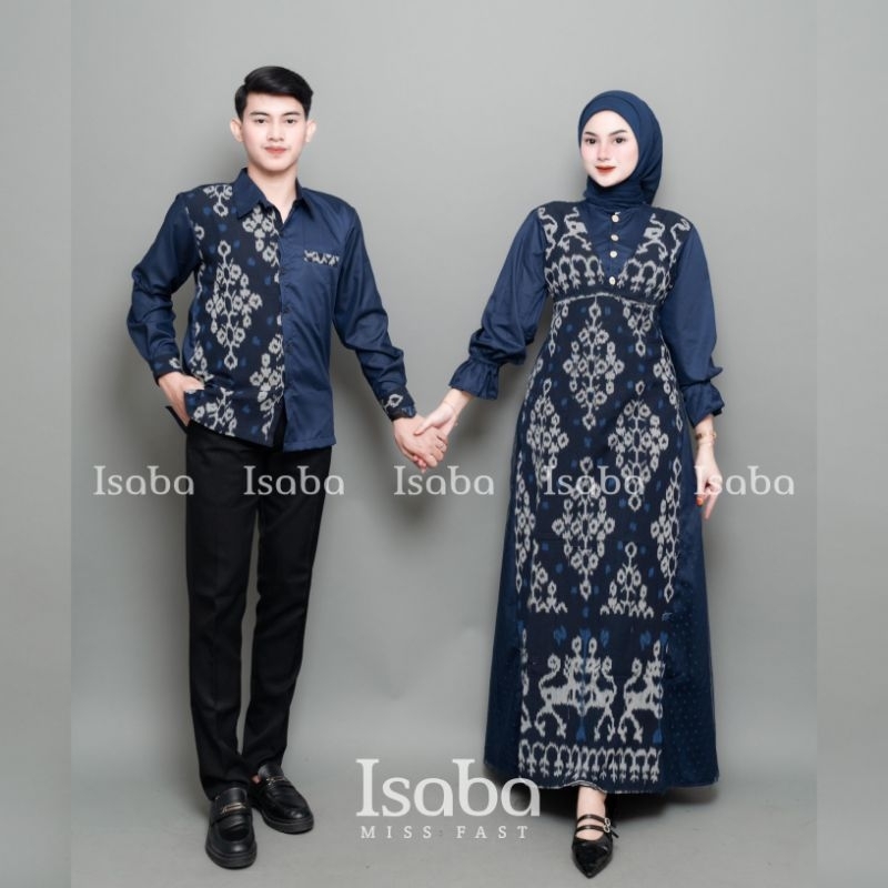 ISABA - COUPLE WOVEN CLOTHES - MEYRA NAVY GARDENIA COUPLE CLOTHES - COUPLE CLOTHES สําหรับ WEDDINGS