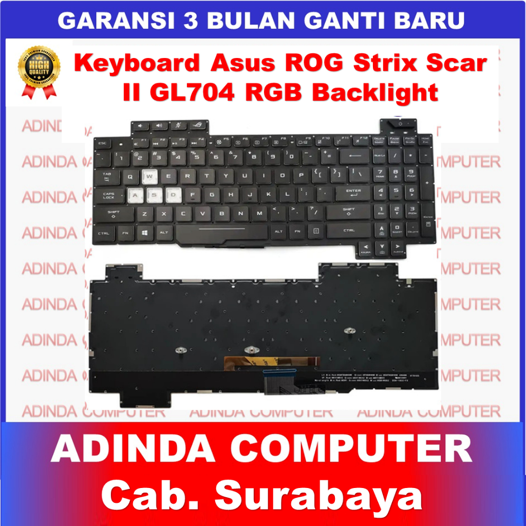 Asus ROG Strix Scar II GL704 GL704G GL704GM คีย์บอร์ดแบ็คไลท์