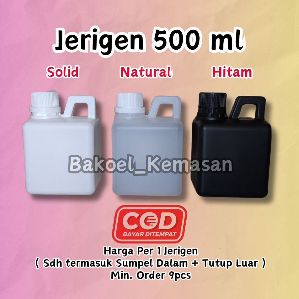 500ml White Natural Black Jerry Can ใหม่ Empty Jerry Can 500 ml 1/2L Small Jerry Can