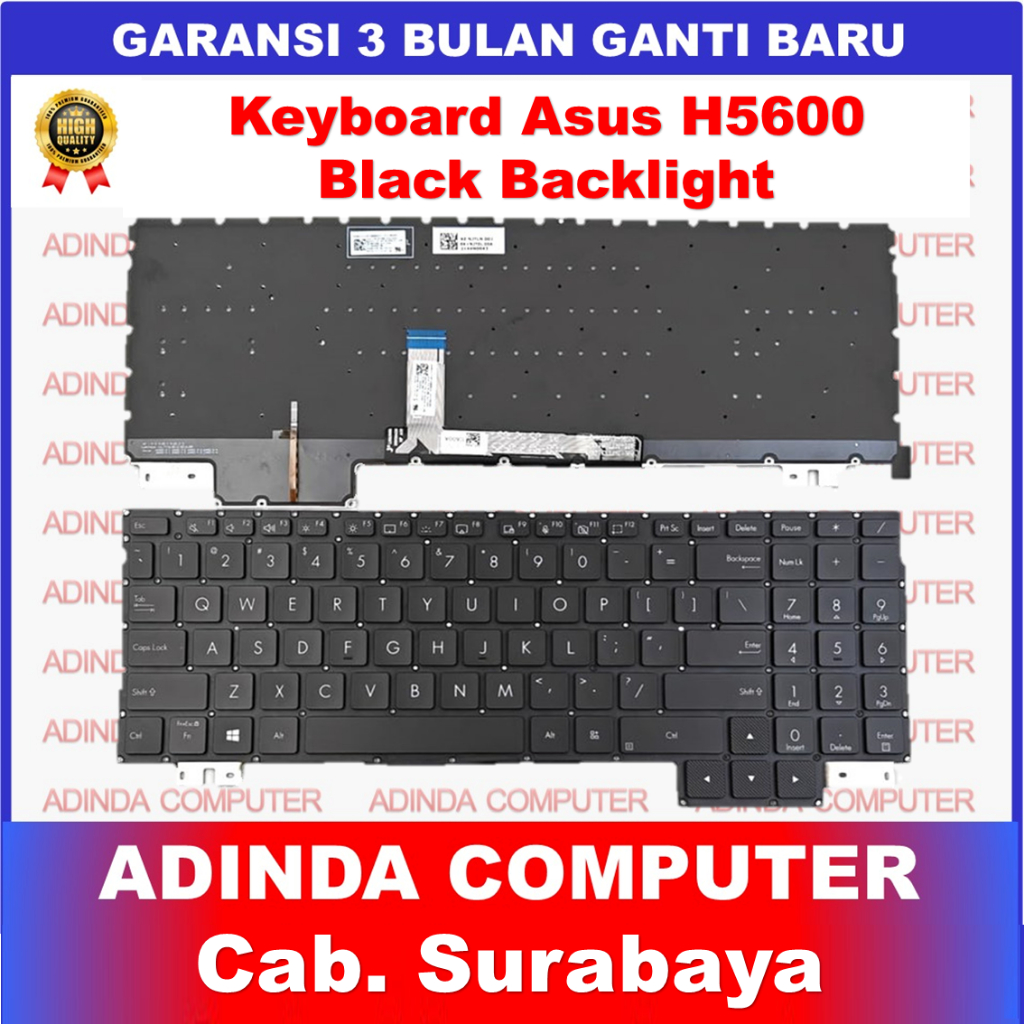 Asus ProArt Studiobook 16 H5600 H7600 H7600Z W5600 W7600H UX7602Z คีย์บอร์ดแบ็คไลท์สีดํา