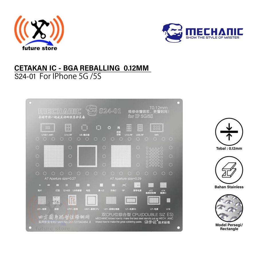 ช่าง S24-01 IC MOLD สําหรับ IPHONE 5G/5S A8 APERTURE SIZE0.27/0.29 เดิม