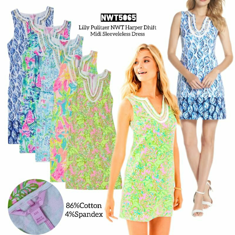 Lily Pulitzer NTW Harper Dhift เดรสแขนกุด NTW5065