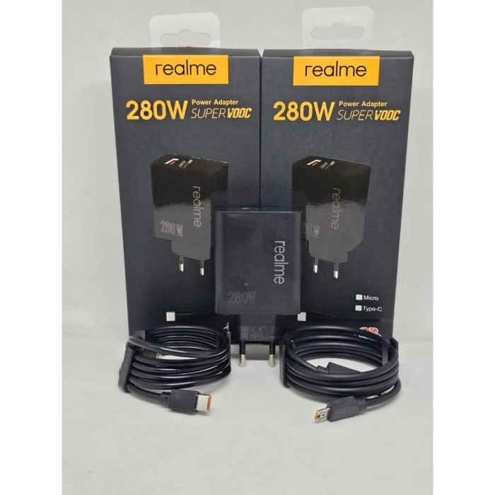 Travel Charger Black 280W REALME Support สาย Super Vooc Micro / Type C