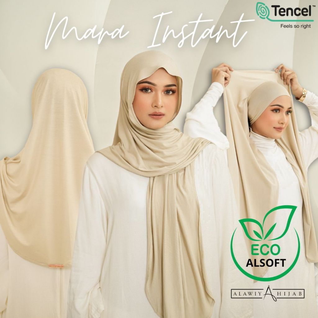 Alawiyahijab - Mara Instant Pashmina ECO-ALSOFT Antibiotic (Pashmina Semi Instant Bandana) Breathabl