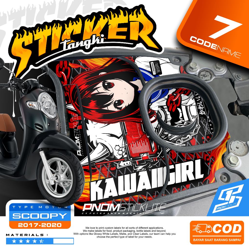 สติ๊กเกอร์ป้องกันถัง SCOOPY 2017-2019 HONDA SCOOPY TANK VARIATION DECAL STRIPING STICKER