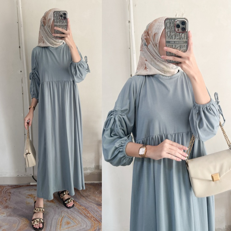 BEST Ghema Midi Dress Combed T-Shirt Modern Womens Nursing Dress Drawstring Dress