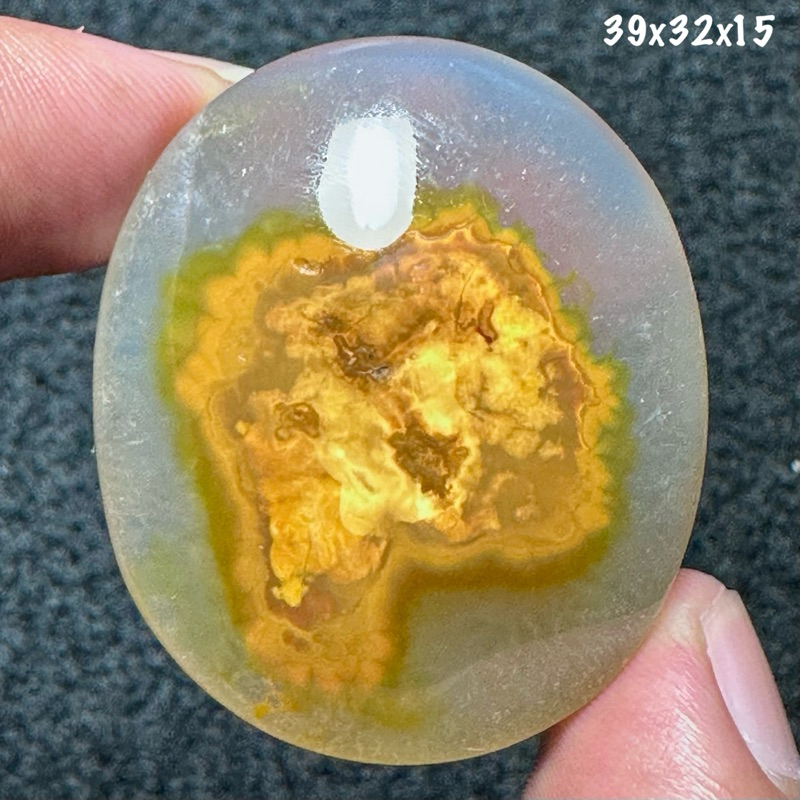 Lostone Natural Agate Baturaja Gold Ice Jumbo Turtle Fiber Crystal (ต้นฉบับธรรมชาติ)