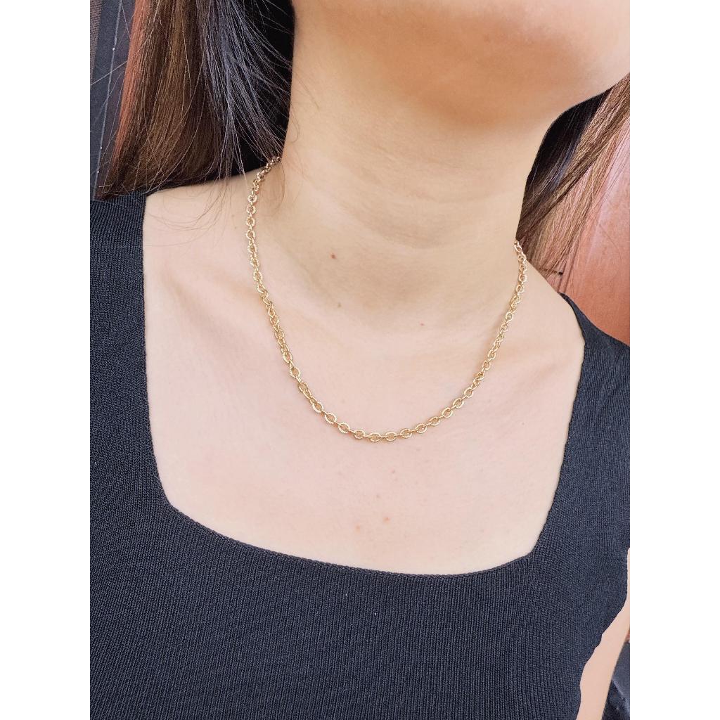 สร้อยคอไทเทเนียมผู้หญิง / สร้อยคอโซ่ไทเทเนียมเกาหลี 18k KR01G