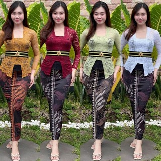 ONE SET KEBAYA SOFIA/SETELAN KEBAYA set belt Obi/ Setelan KEBAYA Brokat/atasan wanita tradisional