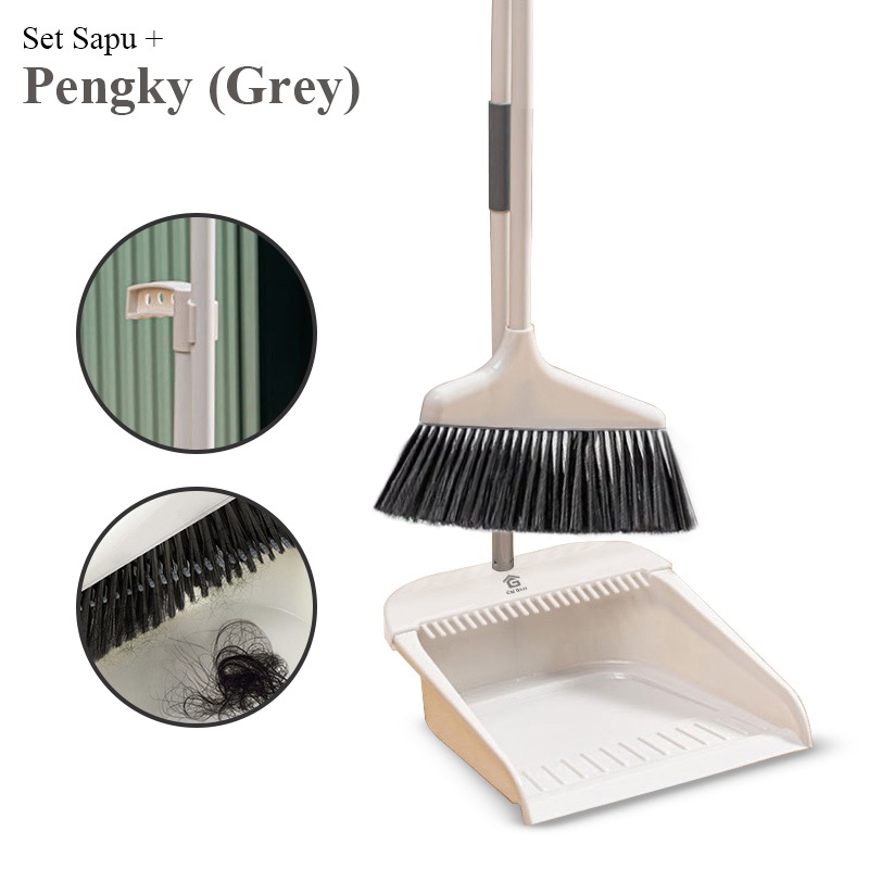 Shop.Eazy Bundle ไม้กวาดที่ตักขยะชุดชั้น 1776 - ชุดที่ตักขยะไม้กวาดเครื่องมือทําความสะอาดพื้นบ้าน/Bo