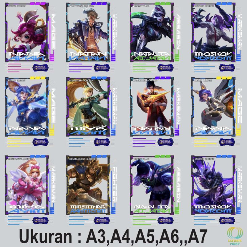Dtf สติกเกอร์การพิมพ์หน้าจอ Iron-on Mobile Legends Image V13 ขนาด A3 A4 A5 A6 A7 Just Stick It On หร