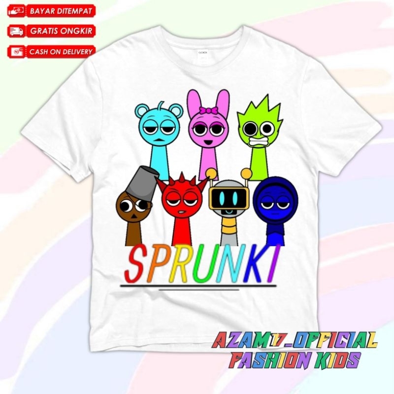 Sprunki INCREDIBOX เสื้อผ้าผู้ชายเสื้อยืด ALL CHARACTERS ฟรีชื่อ / SPRUNKI CHILDRENS TSHIRT เสื้อยืด ALL CHARACTERS RADDY OREN