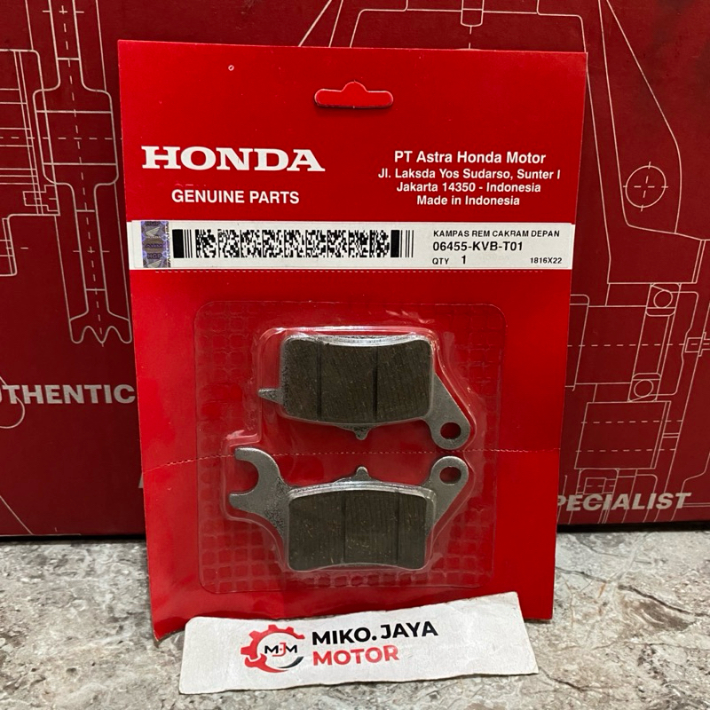 ผ้าเบรคหน้า 06455-KVB-T01 BEAT VARIO SPACY SCOOPY ORIGINAL HONDA