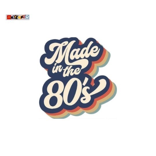 สติ๊กเกอร์ made in the 80s logo diecut retro sticker 80s รุ่น Y2K millnnial