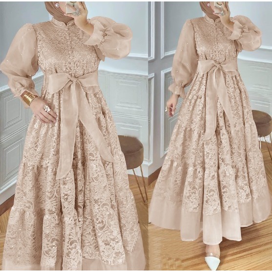 MAXI LALISA M/L/XL/2XL MUSLIM DRESS MAYUNG NICE WEDDING CLOTHES FIANCE SCHOOL UNIFORM LAMARAN SORA.014