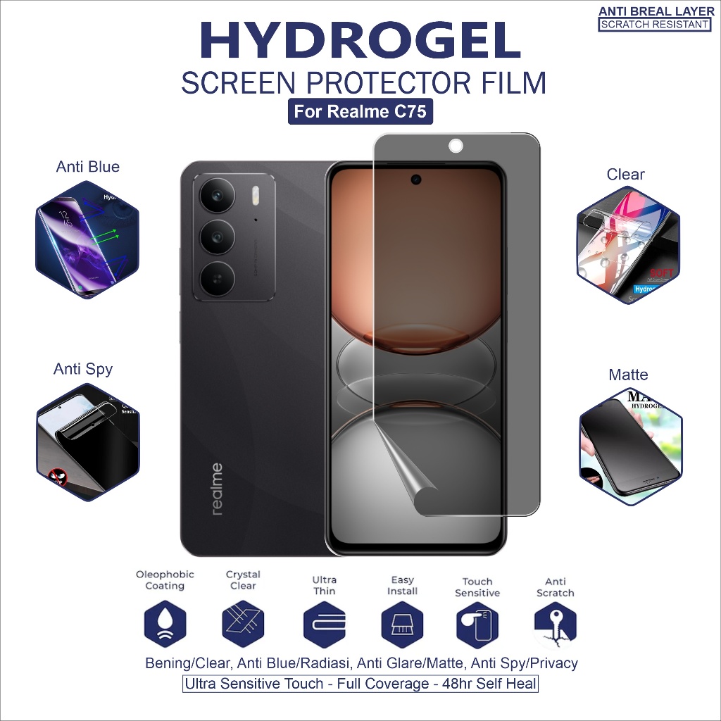 LAYAR Anti-Scratch Hydrogel Realme C75 C75x C71 C73 คลุมทั้งหมดตัวป้องกันหน้าจอโทรศัพท์มือถือ