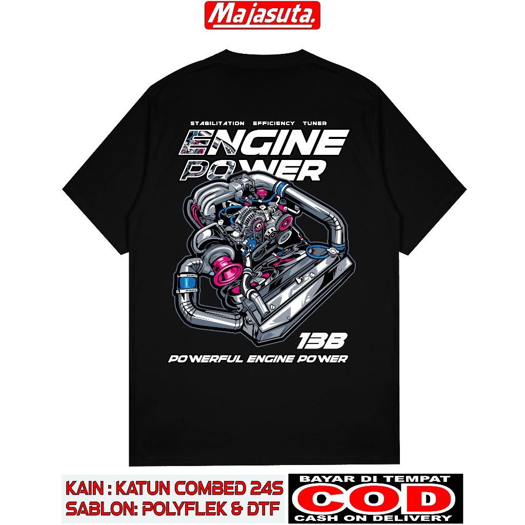 KATUN KAOS ENGINE POWER 13B DTF SCREEN PRINTING MATERIAL COMBED COTTON 24S KAOSKEREN KAOSDISTRO KAOS