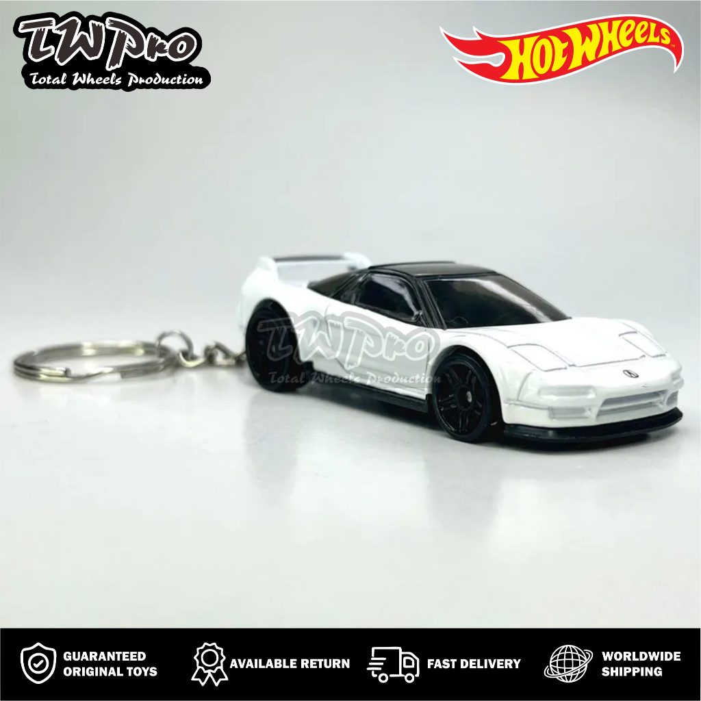 GANTUNGAN Hot Wheels 1990 Acura NSX KEYCHAIN - WHITE - KEYRING - KEYCHAIN - CUSTOM - TOTAL WHEELS