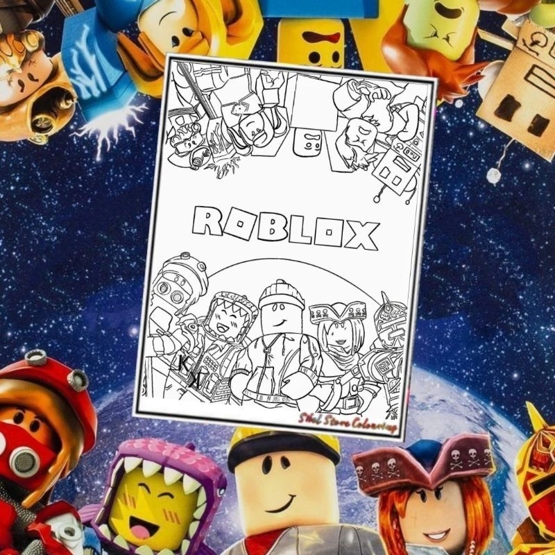 สมุดระบายสีเด็ก Roblox Theme V3 (12 แผ่นรูปภาพ) / กระดาษวาดเขียนหนา 160 Gsm