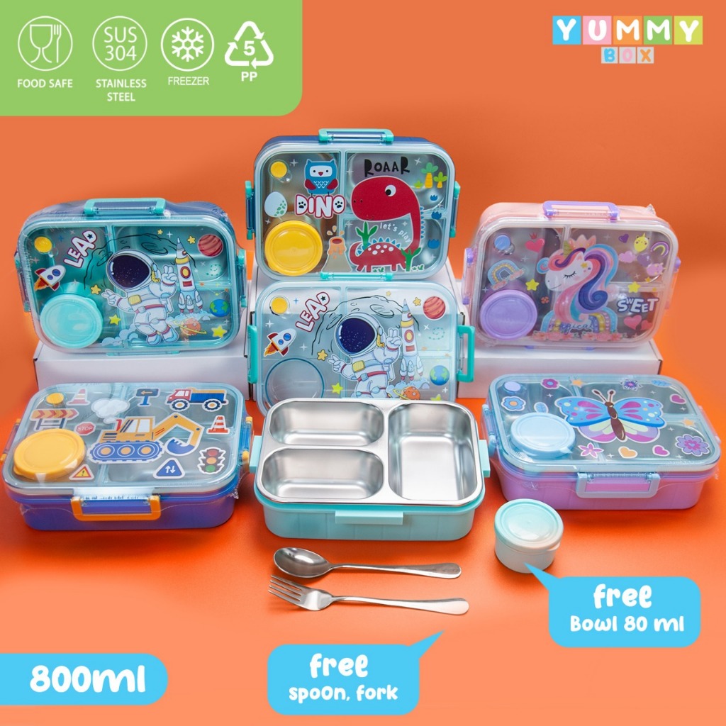 YUMMY BOX เบนโตะสแตนเลส 3 ช่อง 800ml YM2579
