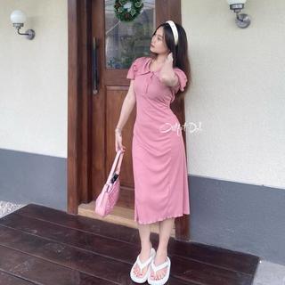 HEIDI DRESS - Dress Wanita Kekinian Baju Murah Midi Dress Casual Rib Knit Dress Slim fit GHS