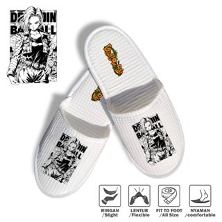 รองเท้าแตะ Android 18 Motif Waffle House/โรงแรม