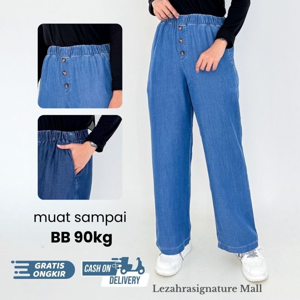 Semi Jeans Womens Lightweight Soft Denim Basic Pants No Hard Big Size Fit L-XXL Lezahrasignature Lid